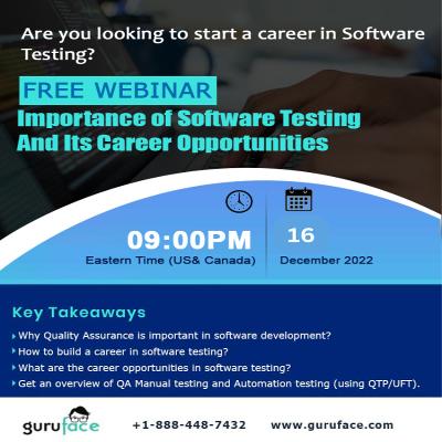 Free job-oriented webinar on QA software testing and career opportunities